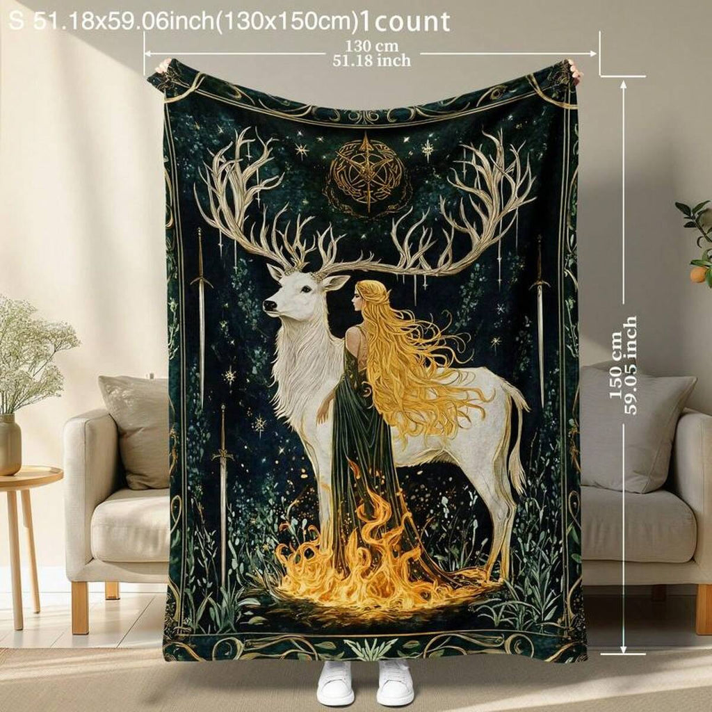 Glass Throne Comfortable Flannel Blanket, Book Lover Decorative Throw Blanket, Soft Flannel Material, Perfect For Sofa Bed Chair Dorm Decoration, Soft Blankets