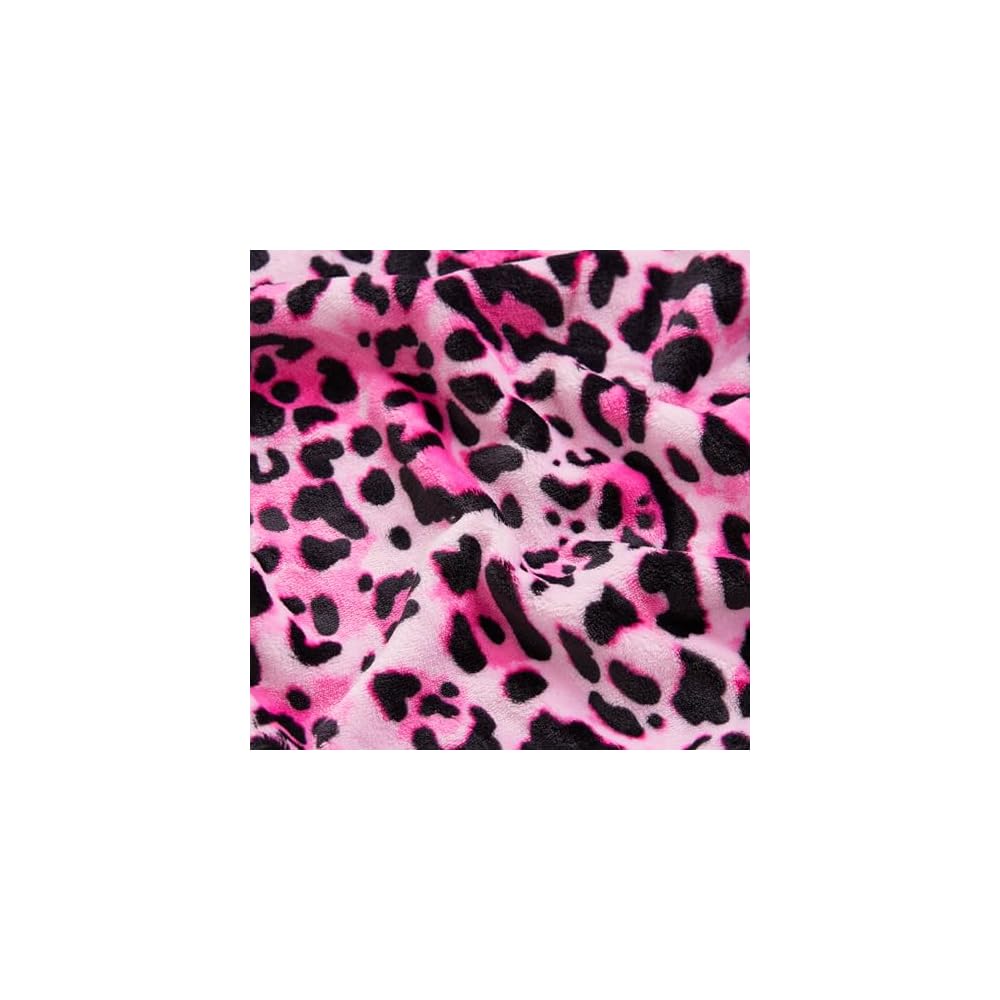 60" x 90" Oversized Plush Throw Blanket, Leopard Pink Designer Bed Blanket
