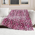 60" x 90" Oversized Plush Throw Blanket, Leopard Pink Designer Bed Blanket